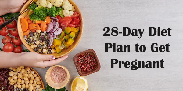 28 Day Diet Plan to Get Pregnant banner 