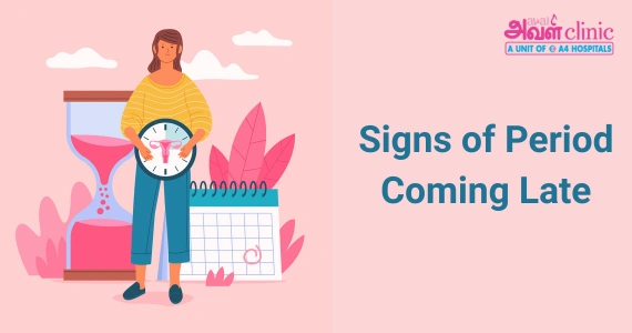 Signs of period coming late